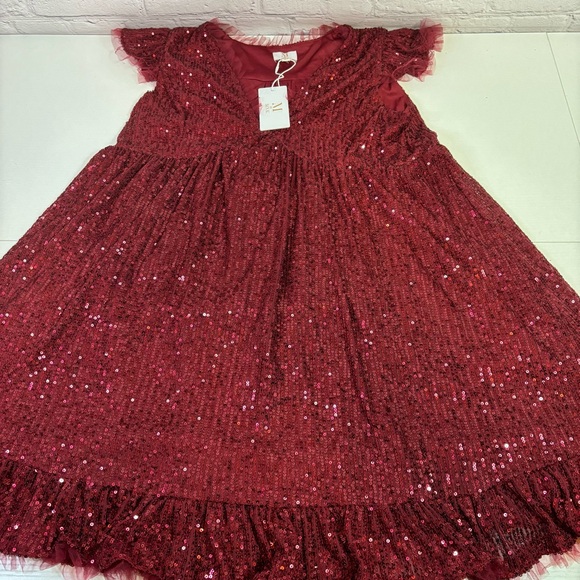 Worn once M by MNK Burgundy Sequins Dress Size Medium - Picture 4 of 9